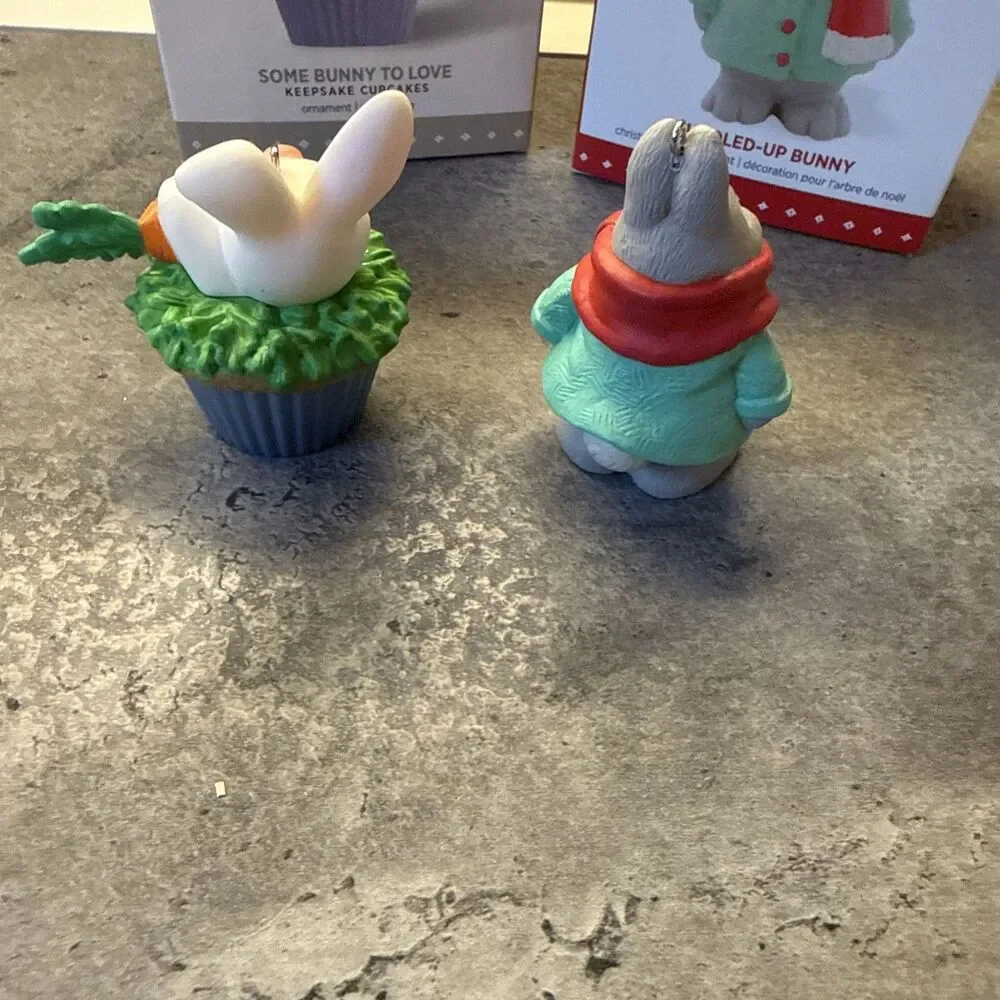 Hallmark Christmas Ornaments Some Bunny to Love And Bundled Up Bunny Set Of 2